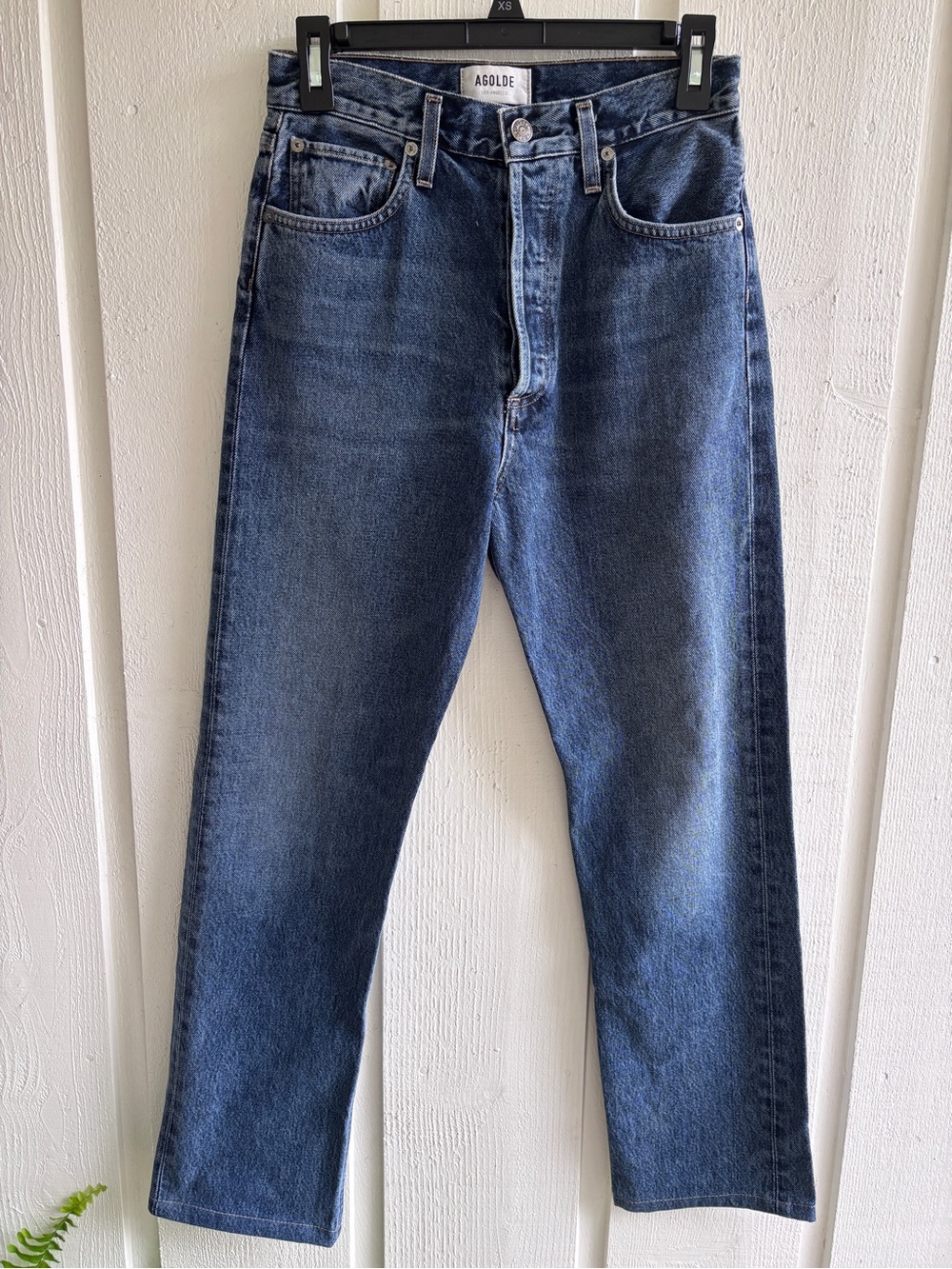Agolde Women's Straight Jeans in Dark Blue Wash